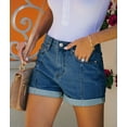 thumbnail image 2 of ONLYSHE Blue Women Distressed Denim Shorts Junior Shorts High Waist Zipper Small, 2 of 4