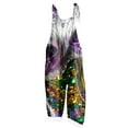 thumbnail image 2 of DDAPJ pyju Mardi Gras Jumpsuits for Women 2024 Carnival Themed Sequin Mask Print One Piece Rompers Casual Loose Spaghetti Straps Jumpsuit Parade Party Overalls with Pockets on Sale Gold XL, 2 of 5