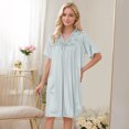 thumbnail image 4 of HomeGardon Nightgowns for Women,Summer Dresses Women's Short Sleeved Loose Plus Size Short Sleeved Lace Lace Imitation Silk Nightdress, 4 of 7