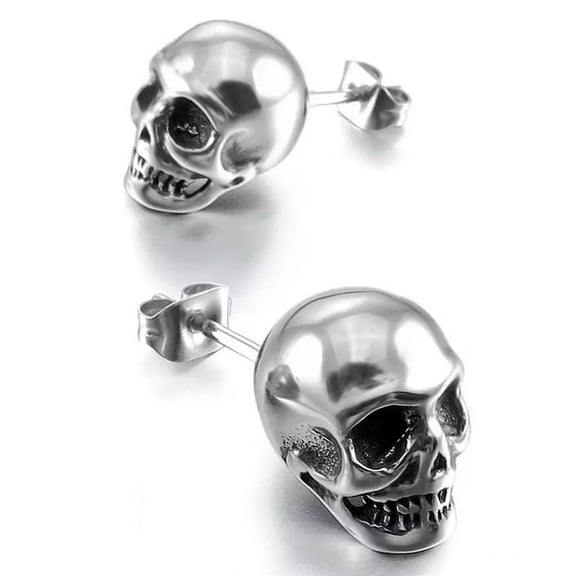 Miren Stainless Steel Gold-Plated Personalized Skull Earrings for Men & Women, Hypoallergenic, Perfect for Daily Wear & Boxy Outfits