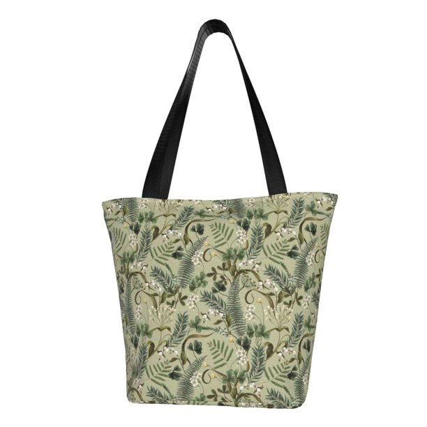 Balery Tropical Plants Green Bolsa de Hombro con Diseño, Bolsa Grande y Duradera, Bolsa Versátil para Compras