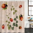 thumbnail image 2 of Ladybugs Eucalyptus Leaves Shower Curtain, Waterproof Shower Curtains for Bathroom, Spring Botanical Vintage Washable Fabric Bathtub Curtain Set Bath Decor with 12 Hooks Stall 36"x72", 2 of 8
