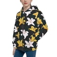 thumbnail image 2 of Kdxio Lilies Flowers Pattern Kids Boys Girls Zip Up Hoodie 3D Printed Hooded Sweatshirt Hoody Coat with Pocket 7-12 Y-Small, 2 of 6