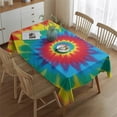 thumbnail image 2 of Colorful Tie Dye Mandala Pattern Rectangle Tablecloth 60"x84",Waterproof Polyester Rectangle Table Cloth, Wipeable Spillproof Polyester Tablecloth for Dining, Camping, Indoor and Outdoor, 2 of 5
