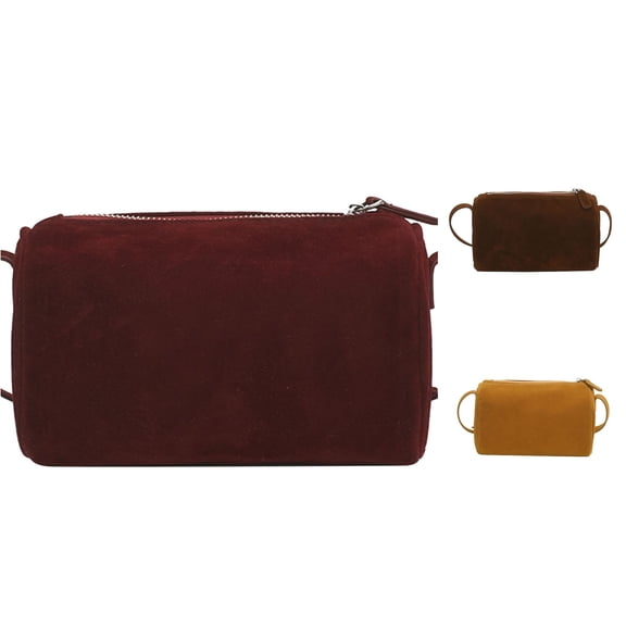 XINXIAOO Small Suede Leather Crossbody Purse, Adjustable Strap Shoulder Bag for Women