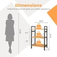 thumbnail image 5 of CONCETTA Bookshelf, 3-Tier Small Industrial Storage Shelf & Shelves, Metal Bookcase for Home Office, Living Room, Wood, 5 of 8