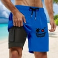 thumbnail image 3 of Mens Swim Trunks with Compresssion Liner 2026 Summer Casual Elastic Waist Board Shorts with Pockets Swim Shorts Beachwear, 3 of 5