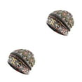 thumbnail image 1 of Maytalsory Bonnet Ethnique Style Hijab Floral Imprimé Coloré Turban Réglable Protection des Oreilles Accessoires de Style Bonnet Jaune Losange 2Set, 1 of 6