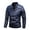 Blue, variant on Men's Faux Leather Jacket Vintage Stand Collar Motorcycle PU Leather Outwear Coat Wine 16-18(XL)