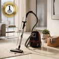 thumbnail image 7 of OVENTE Canister Upright Vacuum Cleaner with 1400W Powerful Suction, Telescoping Wand and Automatic Cord Rewind, Lightweight Cleaning Machine for Hard Floors and Carpets, Black ST1600B, 7 of 7