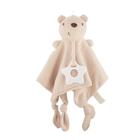 Manta de seguridad con mordedor y sonajero | Toalla suave de algodón para bebés | Peluche sensorial para recién nacidos | Regalo para niña | Manta multiusos, paño para eructar y manta de lactancia