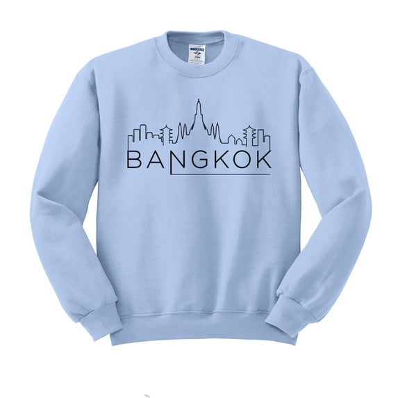 Skyline Bangkok Sweatshirt Unisex 3X-Large Light Blue