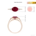 thumbnail image 5 of ANGARA Natural 1.25 ct Ruby Engagement Ring with Trio Diamond Accents in 14K Rose Gold for Women (Size-8x6mm) | July Birthstone, Anniversary, Jewelry Gift for Women | Natural Ruby Ring, 5 of 9