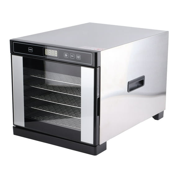 600W Food Dehydrator, 6 Tray Stainless Steel Food Dryer Machine with 24H Timer Temperature Control, Food Dehydrated Dryer for Jerky, Dog Treats, Meat