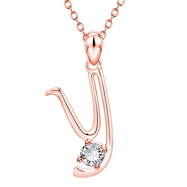 onlyliua Ofertas de Navidad Collares Colgante 26 Letras Mayúsculas con Diamantes de Imitación Oro Rosa Ligero