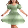 thumbnail image 3 of QSXADF Girls' Summer Casual Dress Sundress Children's Round Neck Sleeve Short Sleeved Dress Classic Back Girl Summer Dress Summer Outfits, 3 of 7