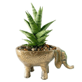thumbnail image 2 of SparkDazzle 8.25'' x 4.25'' x 4.25'' Elephant Gold Aluminum Artistic Plant Pot, 2 of 3