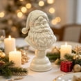 thumbnail image 3 of Christmas Resin Santa Claus Bust Statue, Vintage White Matte Santa Head Figurine with Pedestal, Christmas Tabletop Decor for Mantel Shelf Home Display, 5.9in, 3 of 8
