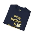 thumbnail image 4 of Pray Believe and Manifest Unisex Softstyle T-Shirt, 4 of 4