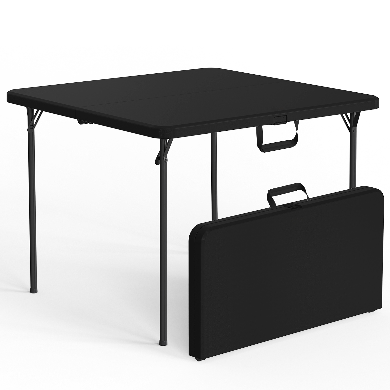 HaiCube 36 in. Square Folding Table, Black photo 1