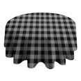 thumbnail image 4 of Gray Black Checkerboard Checkered Pattern Round Tablecloth 60"x60",Wrinkle Wipeable Table Cloth for Kitchen Dining Room Picnic Patio Party, 4 of 6