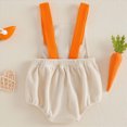 thumbnail image 5 of mgoYE Baby Girl Easter Outfit Newborn Carrot Overalls Bubble Romper Infant Clothes(Beige,3-6 Months), 5 of 6