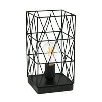 Simple Designs Geometric Square Metal Table Lamp