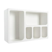 Griptix White Geometric Wall Shelves Floating Shelves Wall Mounted Storage Organizer