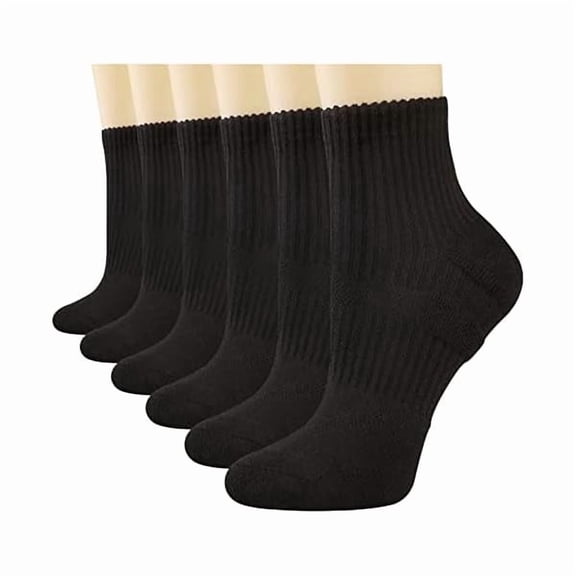 Eryueer Womens Ankle Socks Athletic Cushioned Running Cotton Quarter Socks for Women 6 Pairs
