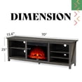 thumbnail image 6 of VANACC Fireplace TV Stand, Wood Texture Entertainment Center, Rustic Grey, 6 of 8