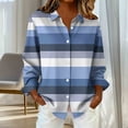 thumbnail image 4 of QQAMB Dressy Gradient Lapel Blouse for Women Plus Size Long Sleeve Button Down Shirts Loose Business Casual Striped Tunic Tops, 4 of 6
