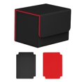 thumbnail image 2 of Estuche para tarjetas, caja de naipes coleccionable, organización de dados, tarjeta TCG, puede contener más de 100 negro rojo, 2 of 8