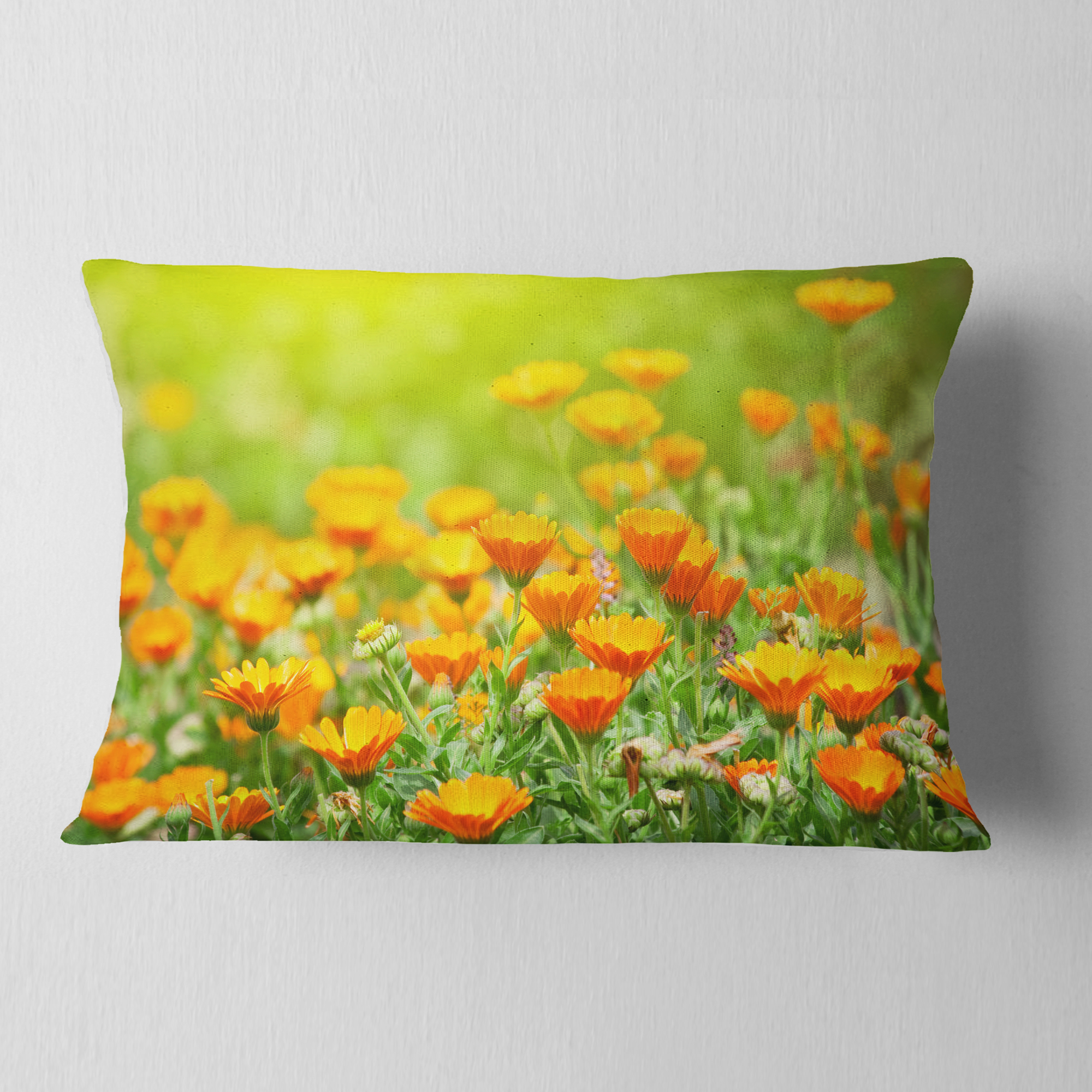 Designart 12" x 20" Floral Polyester Throw Pillow