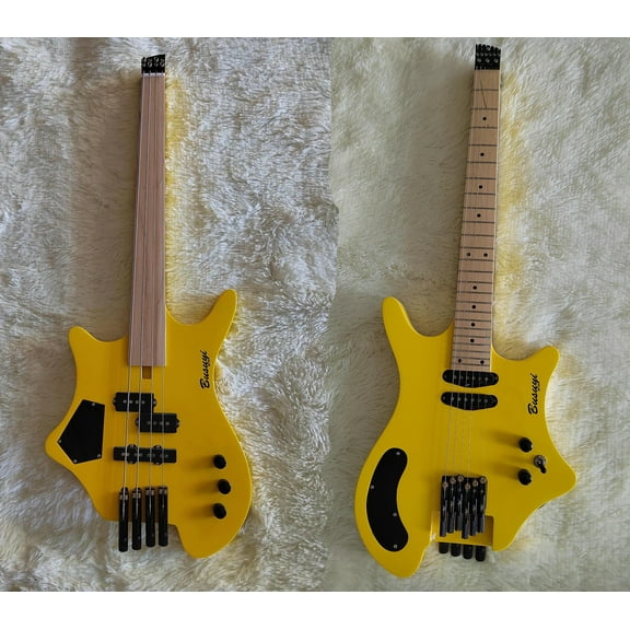 4 String Bass/ 6 String Lead Headless Fretless Bass Busuyi Guitar Right  Bag