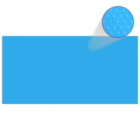 Dcenta Rectangular Floating Solar Pool Cover PE with Air Chambers Solar Heating Cover Lightweight Swimming Pool Water Surface Blanket Blue 236.2in x 118.1in (L x W)