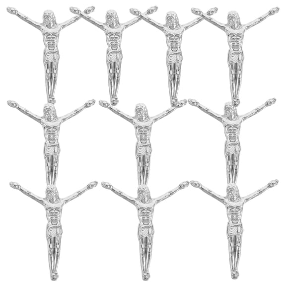 CTIRCHIU Jesus Figurines in Silver Metal for DIY Projects and Home Decor 10Pcs