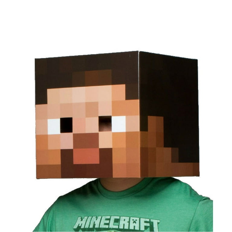 Transparentemente escucha Sudor Minecraft Steve Head Mask Adult Halloween Accessory - Walmart.com