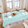 thumbnail image 2 of Gingham Checkered Rectangle Tablecloth - Waterproof Buffalo Plaid Table Cloth Stain Resistant Washable Table Cover for Picnic/Camping/Outdoor - Teal Blue, 60 x 120 Inch, 2 of 6
