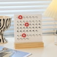 thumbnail image 4 of Tnobhg Creative Wooden Calendar Ornament with Circle Year of 2024 Annual Calendar Desk Calendar Personalized Office Desktop Decoration Photo Props, 4 of 8