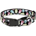 thumbnail image 1 of buckle-down martingale dog collar - owls flip black mauve sage - 1" wide - fits 15-26" neck size - large, 1 of 1