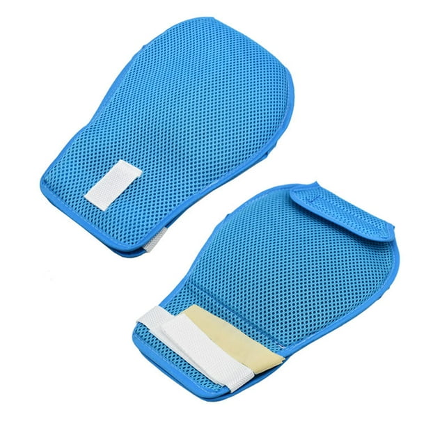 2 guantes de sujeción de manos empaquetados para ancianos, guantes antiarañazos de seguridad y transpirables para demencia para pacientes, gran ayuda para pacientes y cuidadores.