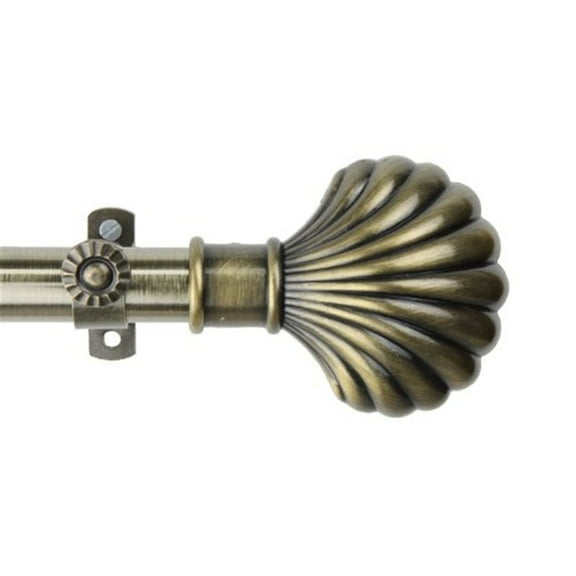 Gothic Window Curtain Rod - Tension Rod, Adjustable, Antique Brass Finish - Home Decor