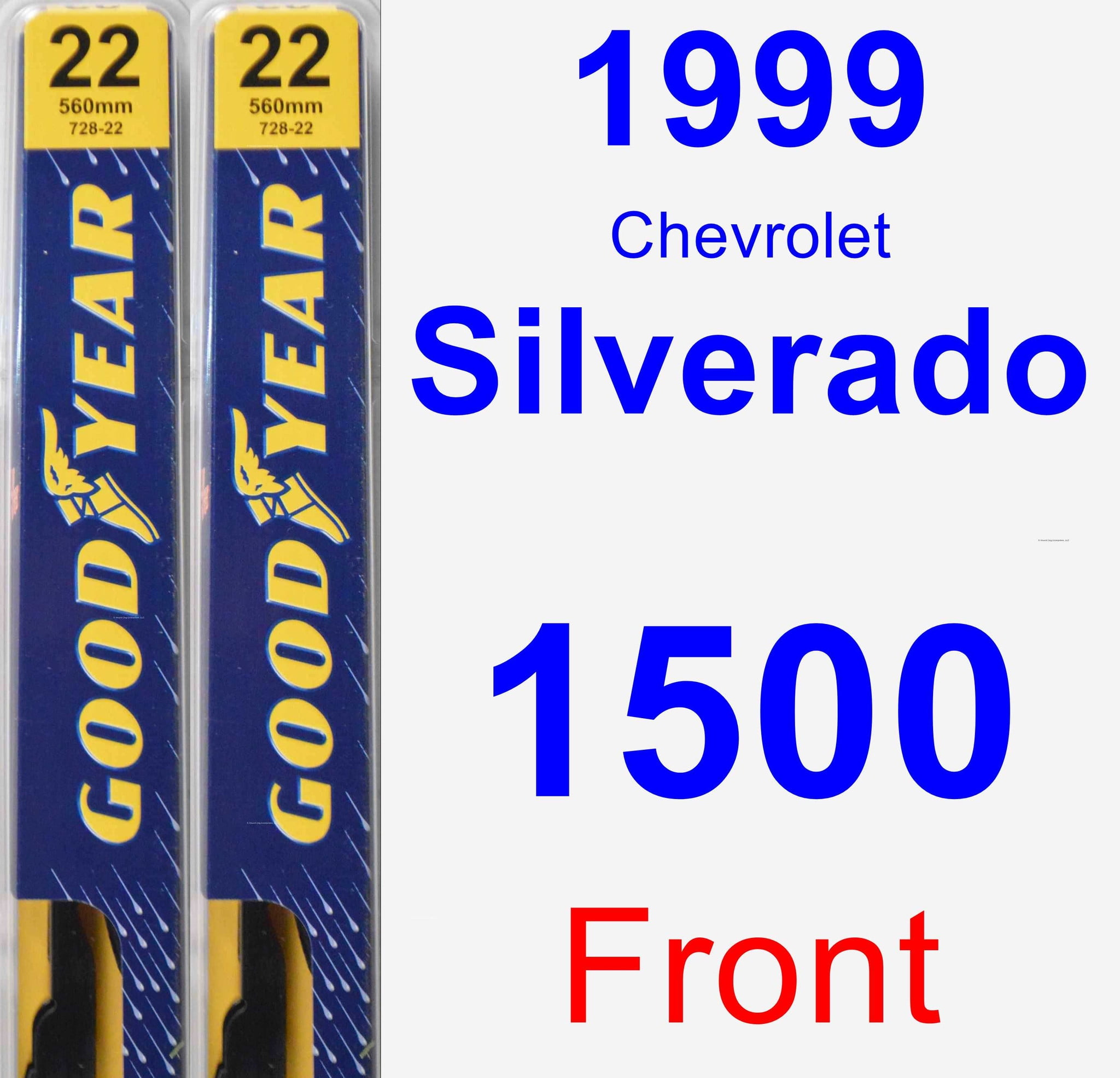 1999 Chevrolet Silverado 1500 Wiper Blade Set/Kit (Front) (2 Blades) - Premium - Walmart.com 1999 Chevy Silverado 1500 Wiper Blade Size