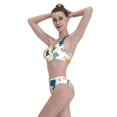 thumbnail image 5 of Daiia Childish Dinosaur printed 2 piece Swimsuit Bikinis for Women High Waisted Racerback Bathing Suits Summer Tummy Control Scoop Neck Swimwear-XX-Large, 5 of 8