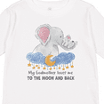 thumbnail image 4 of Inktastic My Godmother Loves me to the Moon and Back Elephant Family Boys or Girls Long Sleeve Toddler T-Shirt, 4 of 5