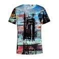 thumbnail image 5 of Blouse d'Été Grande Taille à Manches Courtes pour Femmes, Blouse Imprimée d'Été, T-Shirts Décontractés à Col en V, Hauts à Manches Courtes, T-Shirt à Col en V pour Femmes en Liquidation, 5 of 5