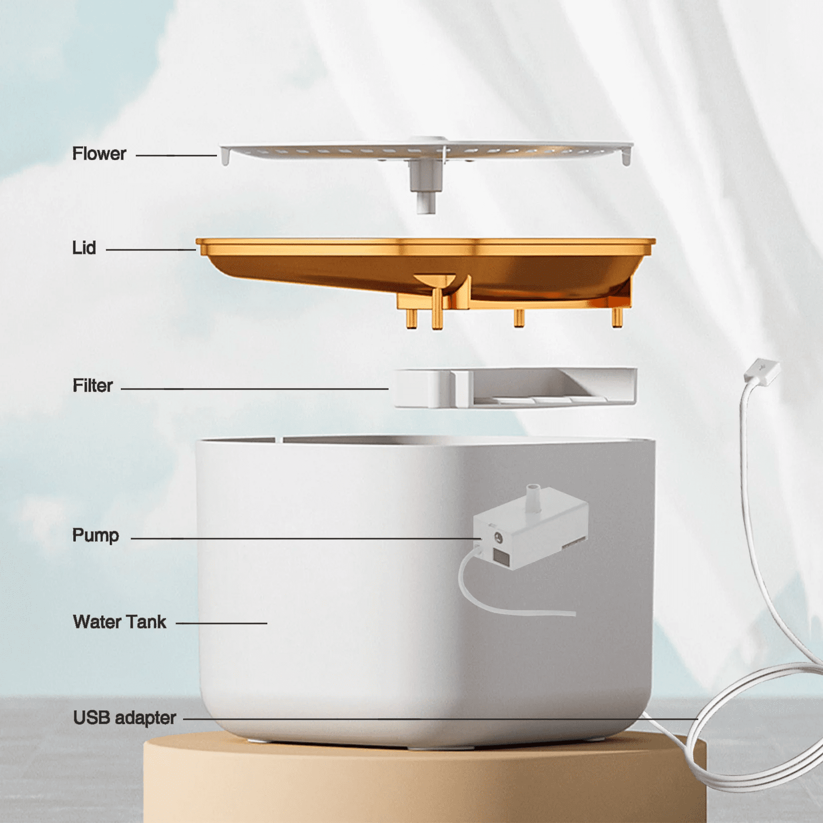 Cat Water Fountain 103oz/3L Pet Fountain with Smart Pump Cat Dog Automatic Drinking Water Dispenser