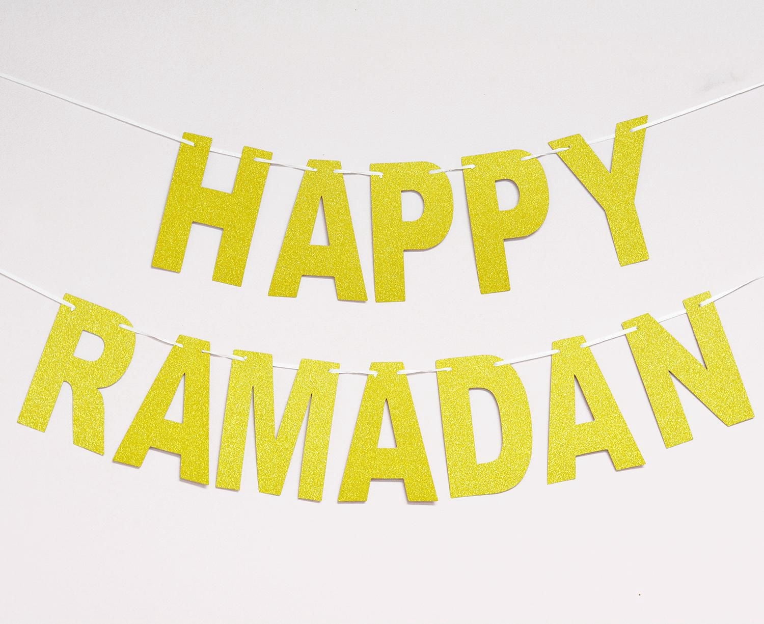 modernEID gold glitter letter Ramadan Eid banner