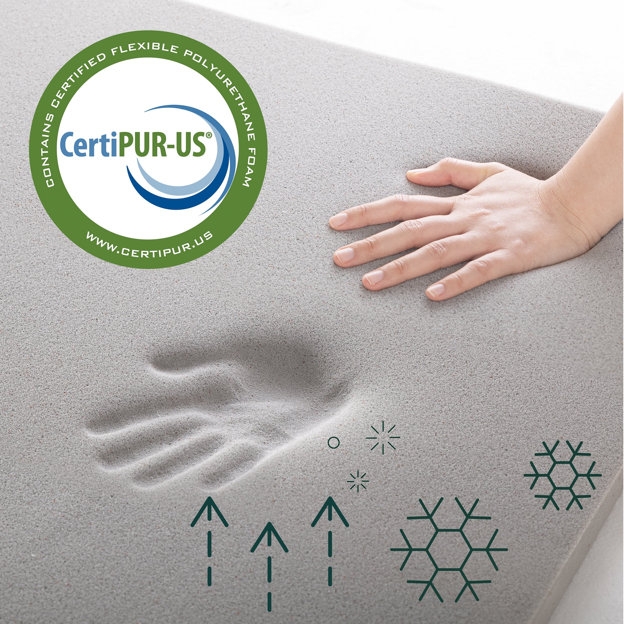 Allswell 3" Covered Memory Foam Mattress Topper, Queen