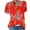 Red, variant on Lolmot Women's V Neck Button Down Tops Summer Casual with Front Pocket Short Sleeve Shirts Pull on Blouse T Shirt Tunic Tops